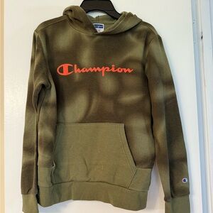 Champion Olive Hoodie with Orange Accent Sweatsuit